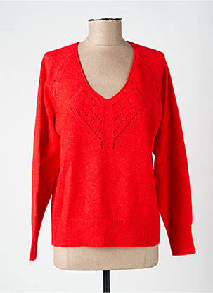Pull coupe droite manches longues rouge LA FIANCÉE femme