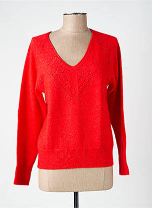 Pull coupe droite manches longues rouge LA FIANCÉE femme