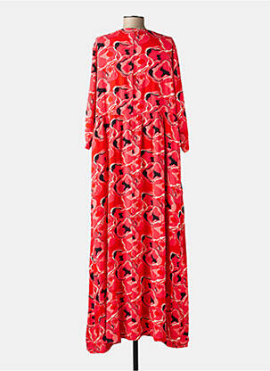 Robe longue imprimé fantaisie manches longues rouge LA FIANCÉE femme