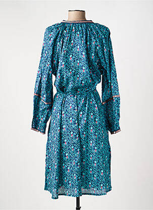 Robe mi-longue imprimé fantaisie manches longues bleu LA FIANCÉE femme