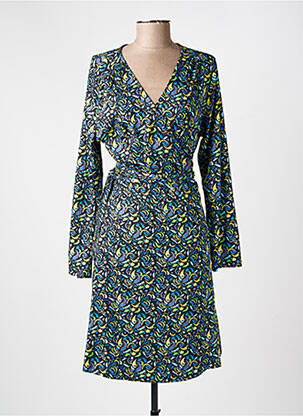 Robe mi-longue imprimé fantaisie manches longues noir LA FIANCÉE femme