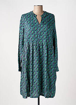 Robe mi-longue imprimé fantaisie manches longues bleu LA FIANCÉE femme
