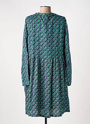 Robe mi-longue imprimé fantaisie manches longues bleu LA FIANCÉE femme
