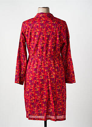 Robe mi-longue imprimé fantaisie manches longues rouge LA FIANCÉE femme