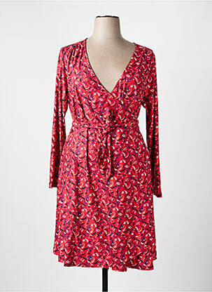 Robe mi-longue imprimé fantaisie fines bretelles rouge LA FIANCÉE femme