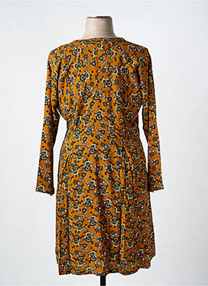 Robe mi-longue imprimé fantaisie manches longues jaune LA FIANCÉE femme