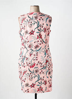 Robe mi-longue imprimé fantaisie sans manche rose LA FIANCÉE femme