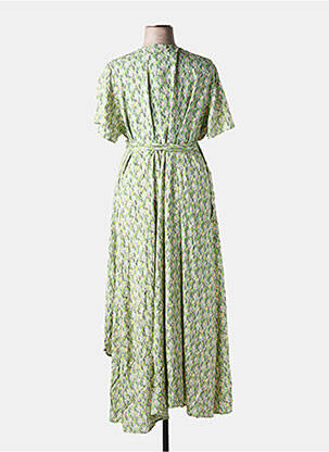Robe mi-longue imprimé fantaisie manches courtes vert LA FIANCÉE femme