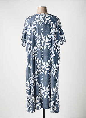 Robe longue imprimé fantaisie manches courtes bleu LA FIANCÉE femme