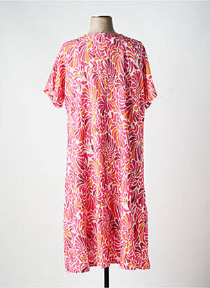 Robe longue imprimé fantaisie manches courtes rose LA FIANCÉE femme