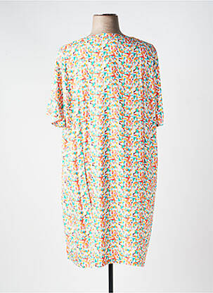 Robe mi-longue imprimé fantaisie manches courtes blanc LA FIANCÉE femme