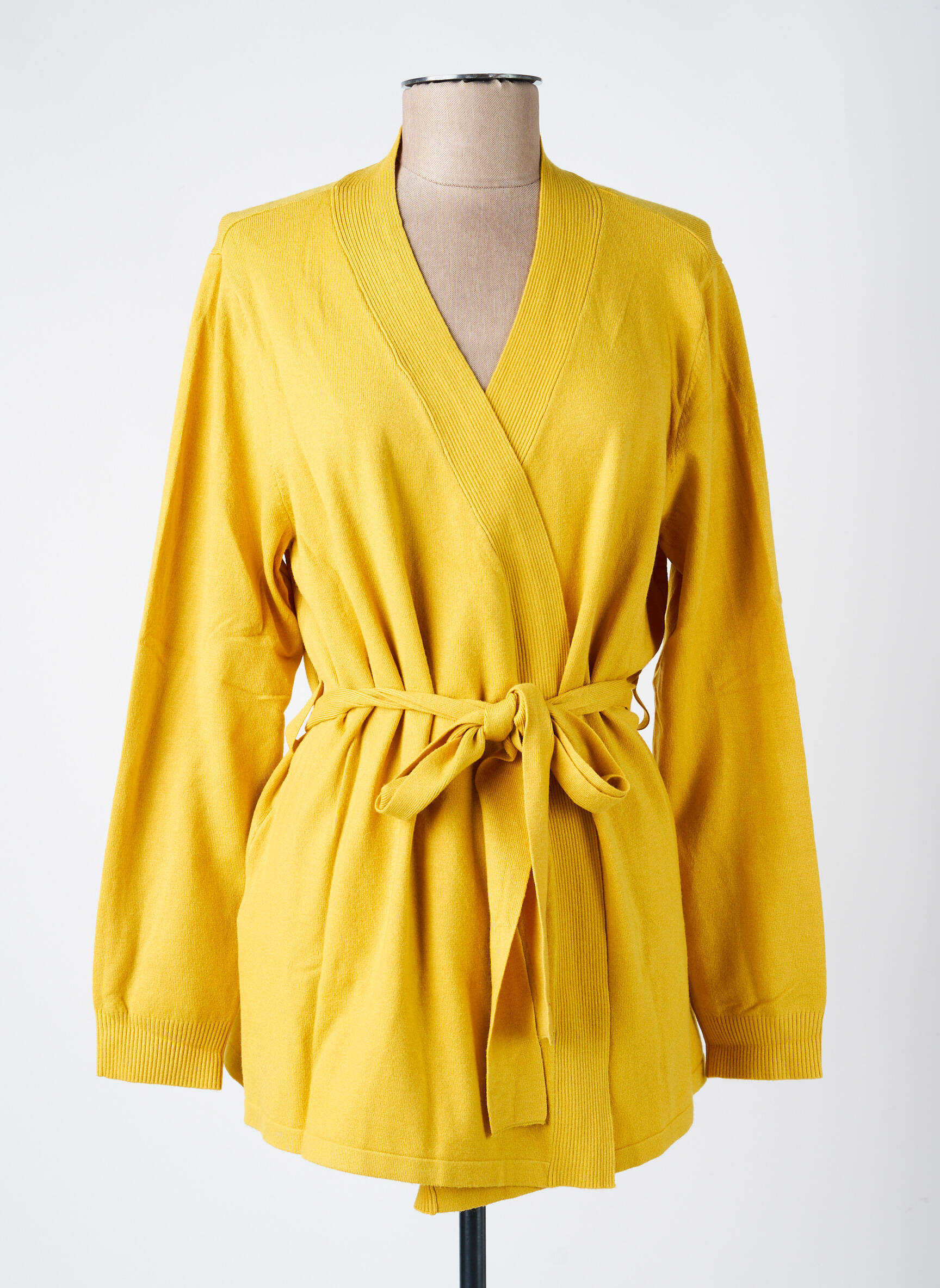 Gilet manches longues coupe cintrée jaune LA FIANCÉE femme