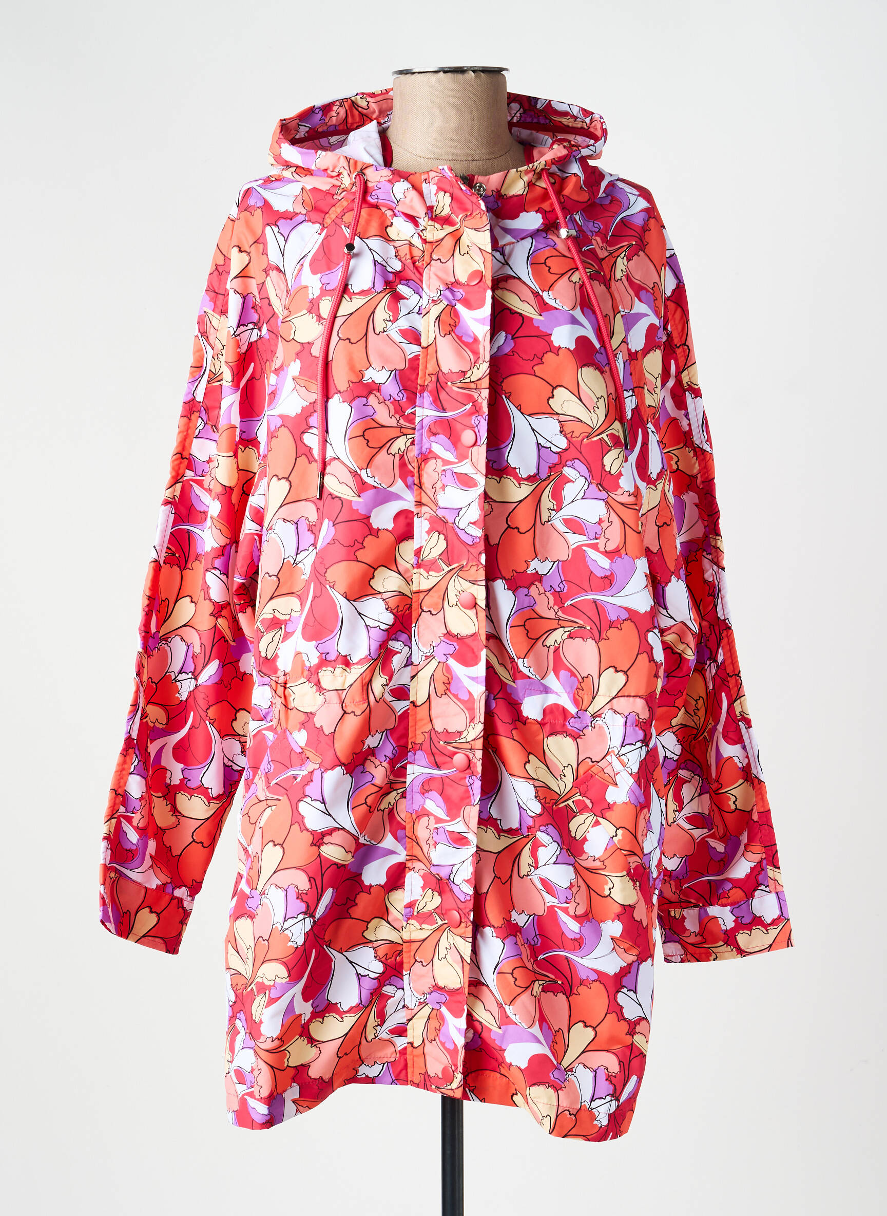 Imperméable manches longues a capuche rouge LA FIANCÉE femme