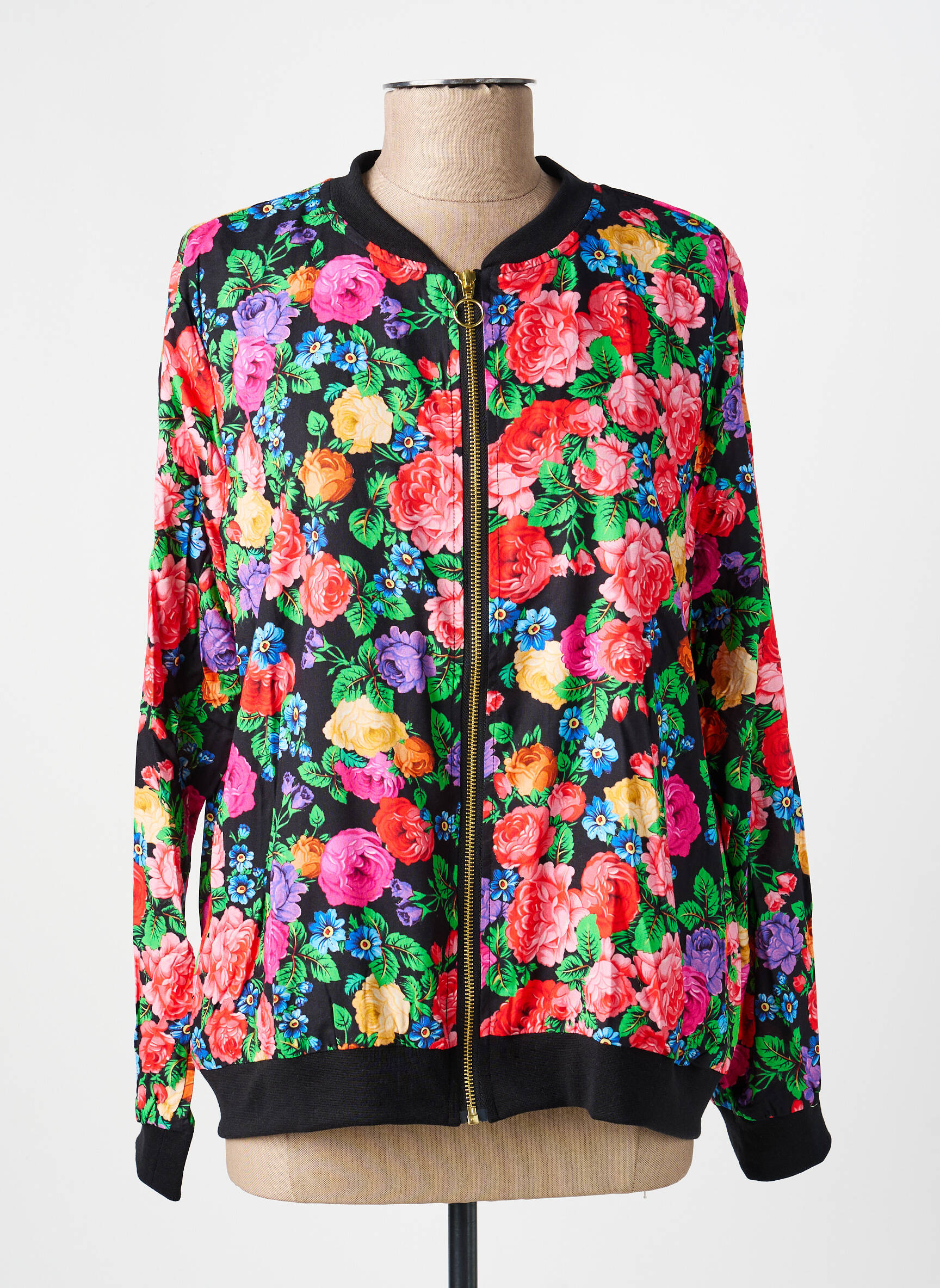 Veste casual fermeture zippée sur le devant noir LA FIANCÉE femme