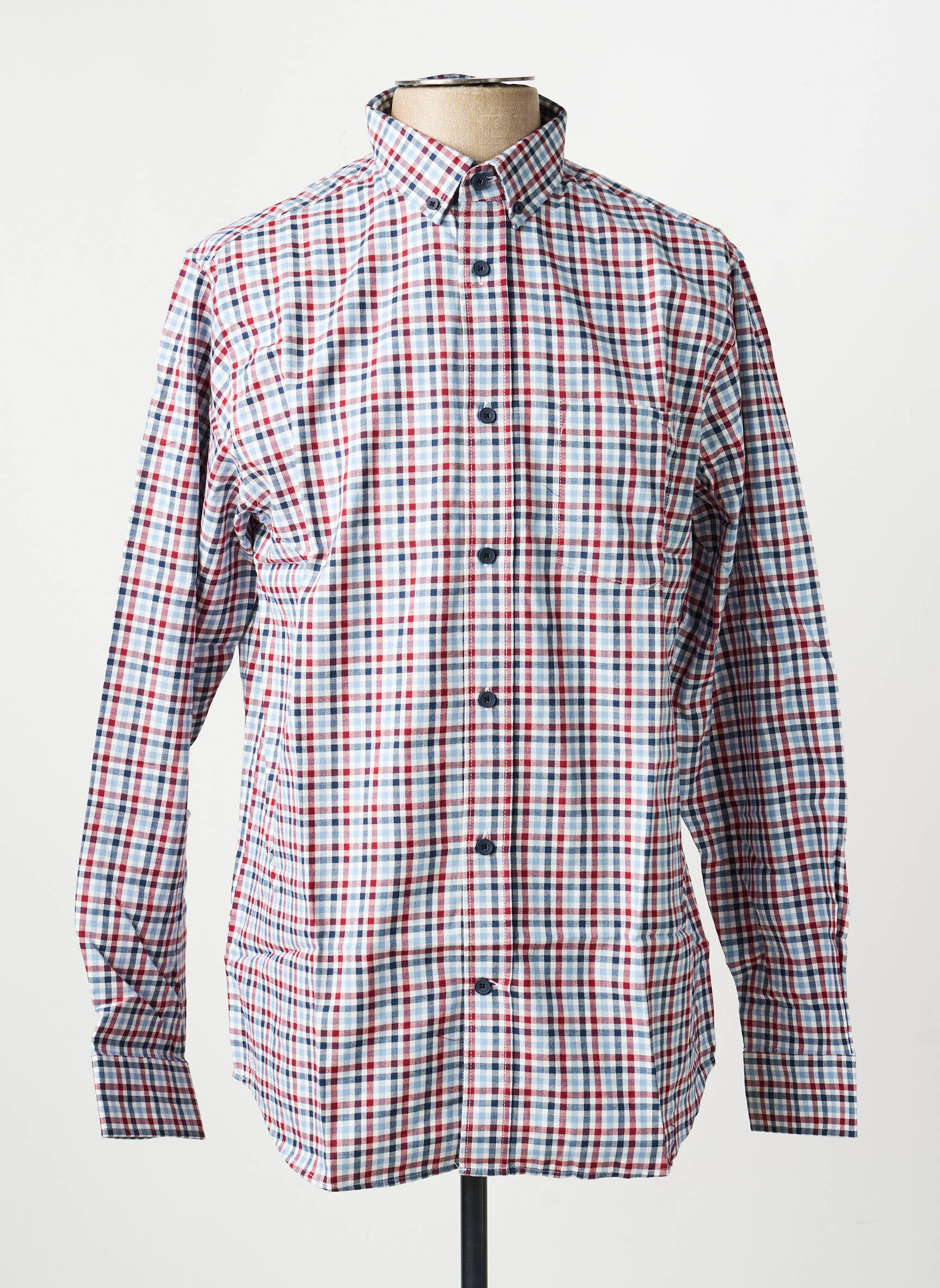 Chemise manches longues imprimé fantaisie bleu DAMART homme