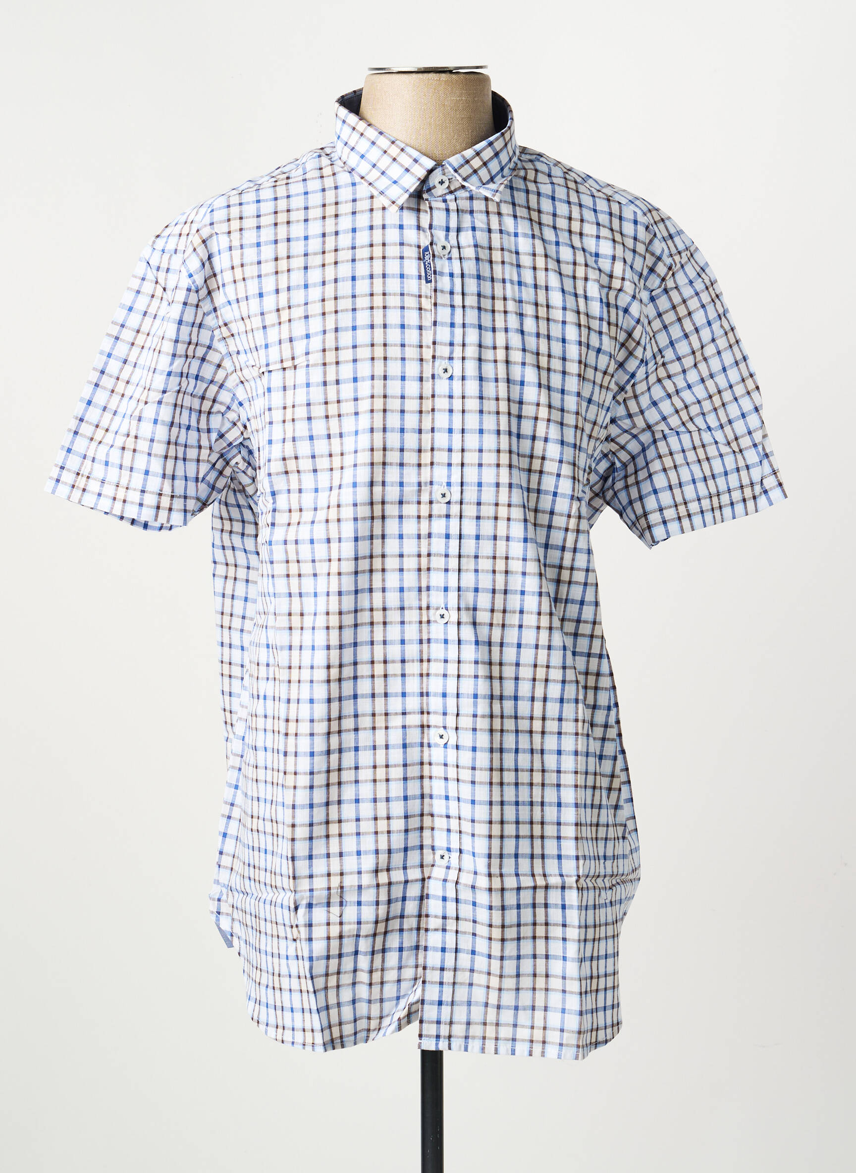 Chemise manches courtes imprimé fantaisie bleu DAMART homme