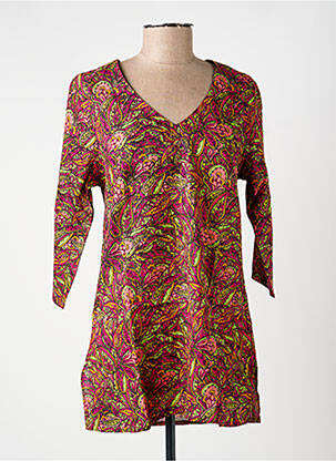 Tunique manches longues tissage crêpe rouge LA FIANCÉE femme
