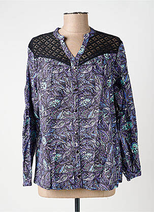Chemisier imprimé fleurs manches longues violet LA FIANCÉE femme