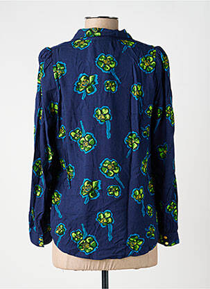 Chemisier imprimé fleurs manches longues bleu LA FIANCÉE femme