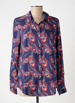 Chemisier coupe fluide manches longues bleu LA FIANCÉE femme