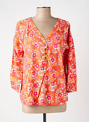 Blouse imprimé fleurs manches 3/4 orange PRINCESSE NOMADE femme