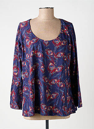 Top tissage jersey manches longues bleu LA FIANCÉE femme