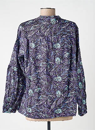 Chemisier imprimé fleurs manches longues bleu LA FIANCÉE femme