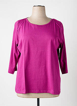Top tissage jersey manches 3/4 violet LA FIANCÉE femme