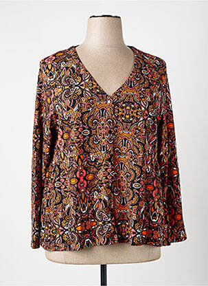 Blouse imprimé fantaisie manches longues marron LA FIANCÉE femme