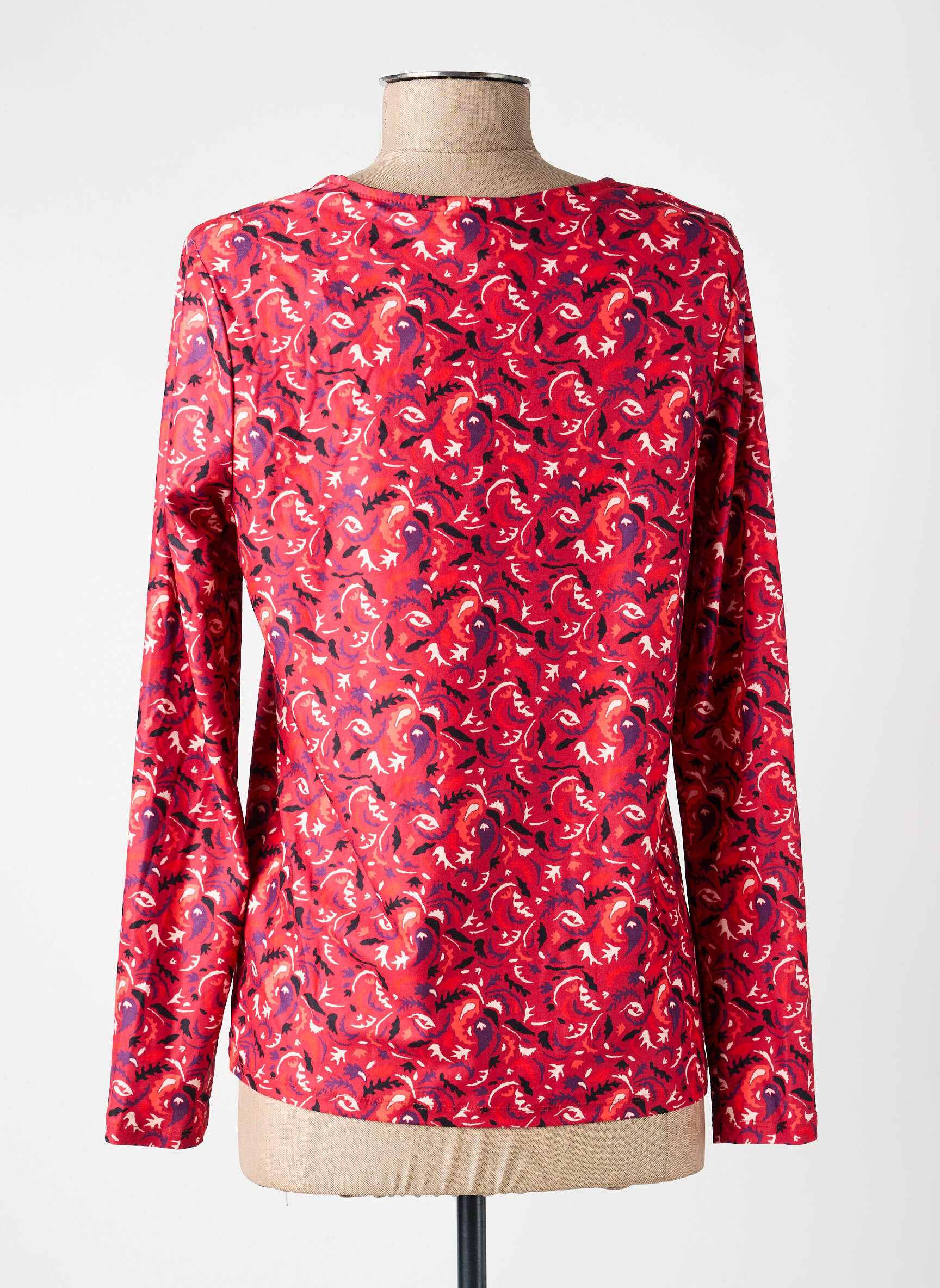 Top tissage jersey manches longues rouge LA FIANCÉE femme