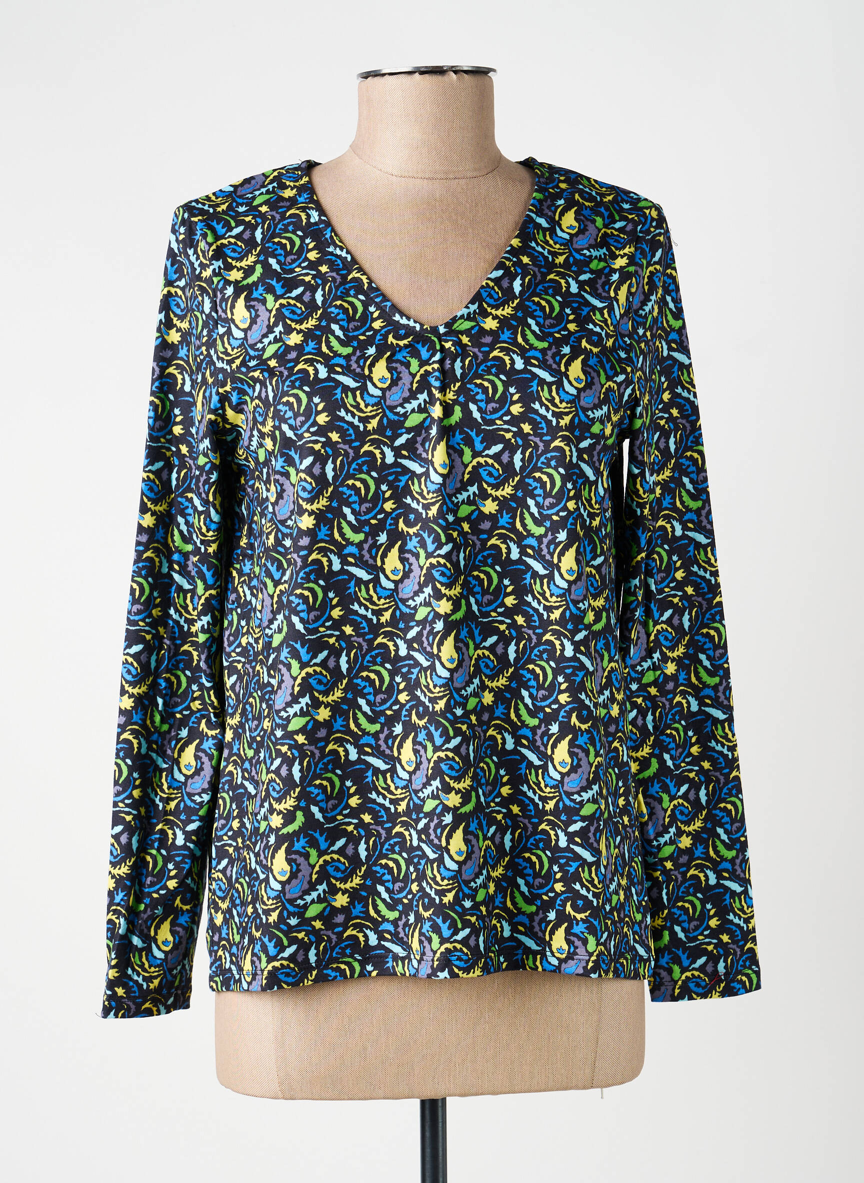 Top tissage jersey manches longues bleu LA FIANCÉE femme