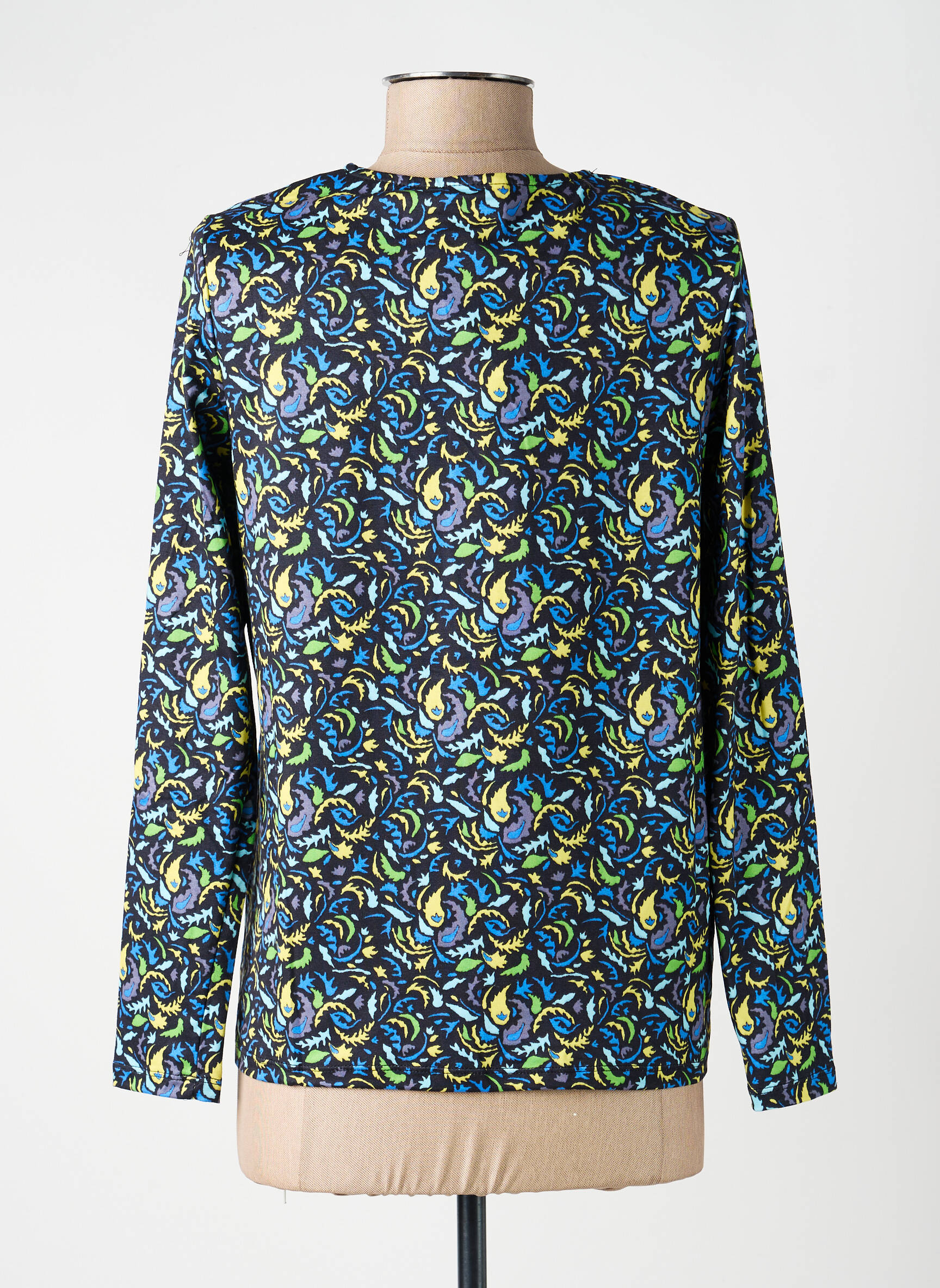 Top tissage jersey manches longues bleu LA FIANCÉE femme