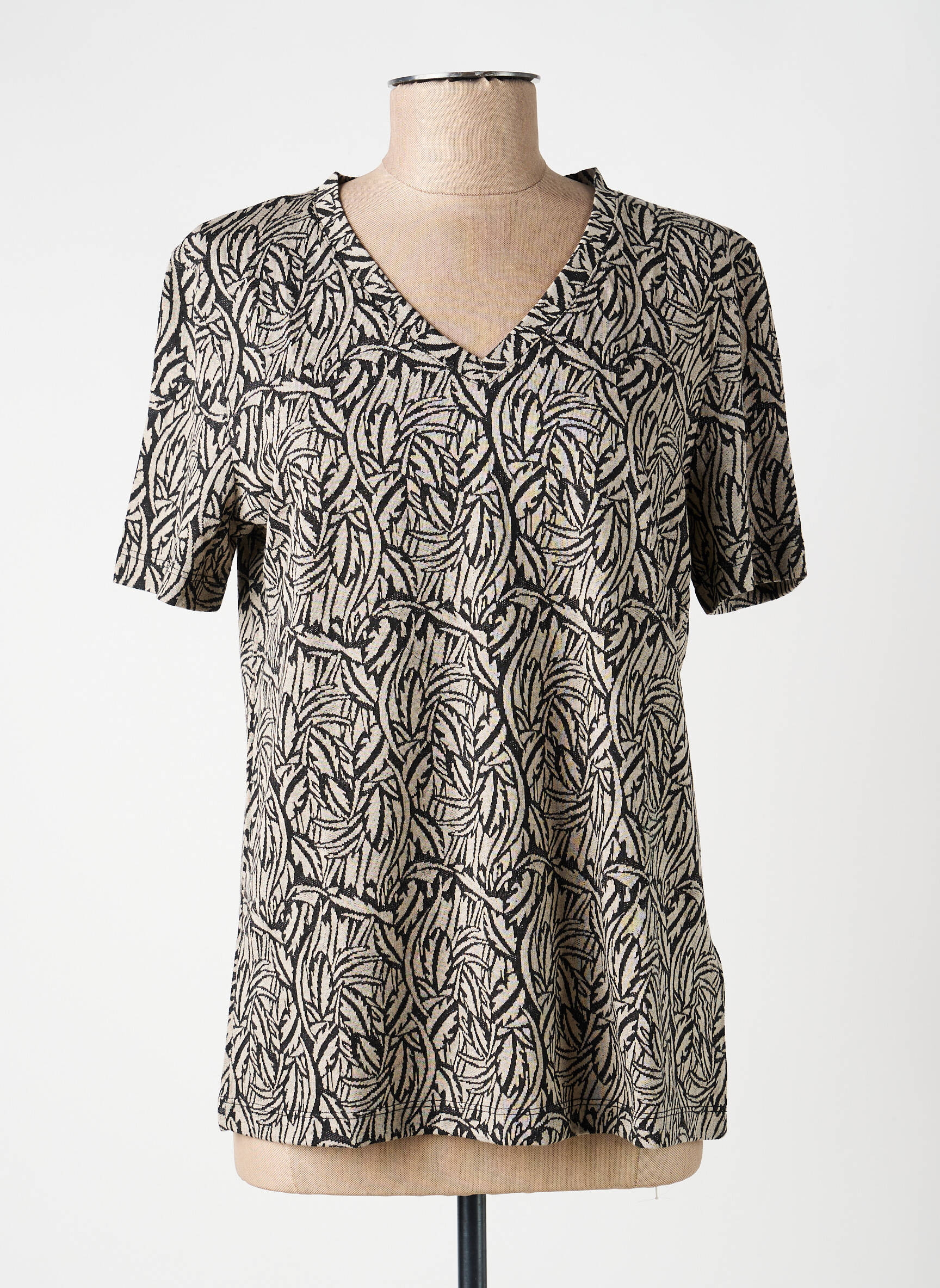 Top stretch manches courtes gris LA FIANCÉE femme