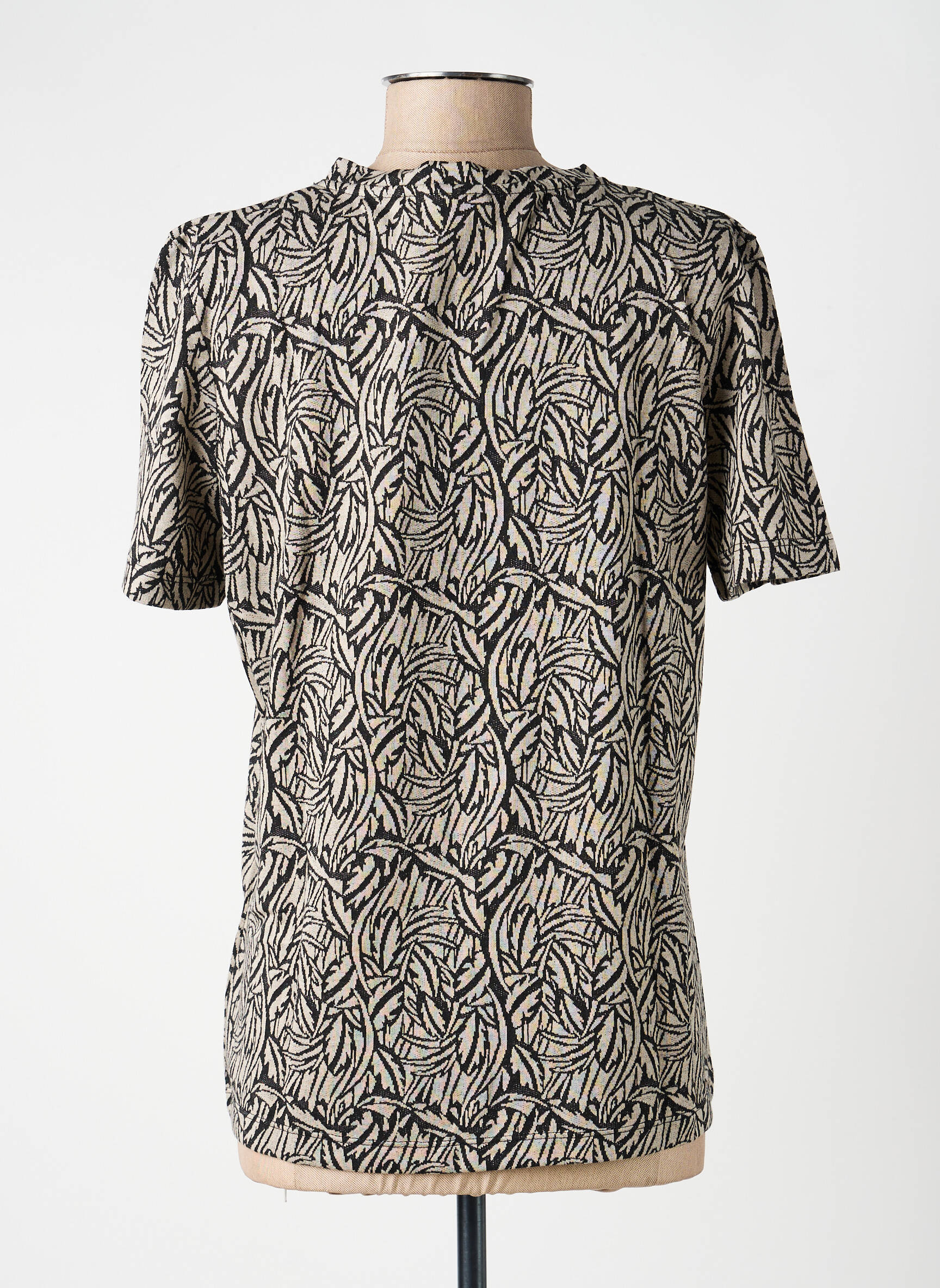 Top stretch manches courtes gris LA FIANCÉE femme