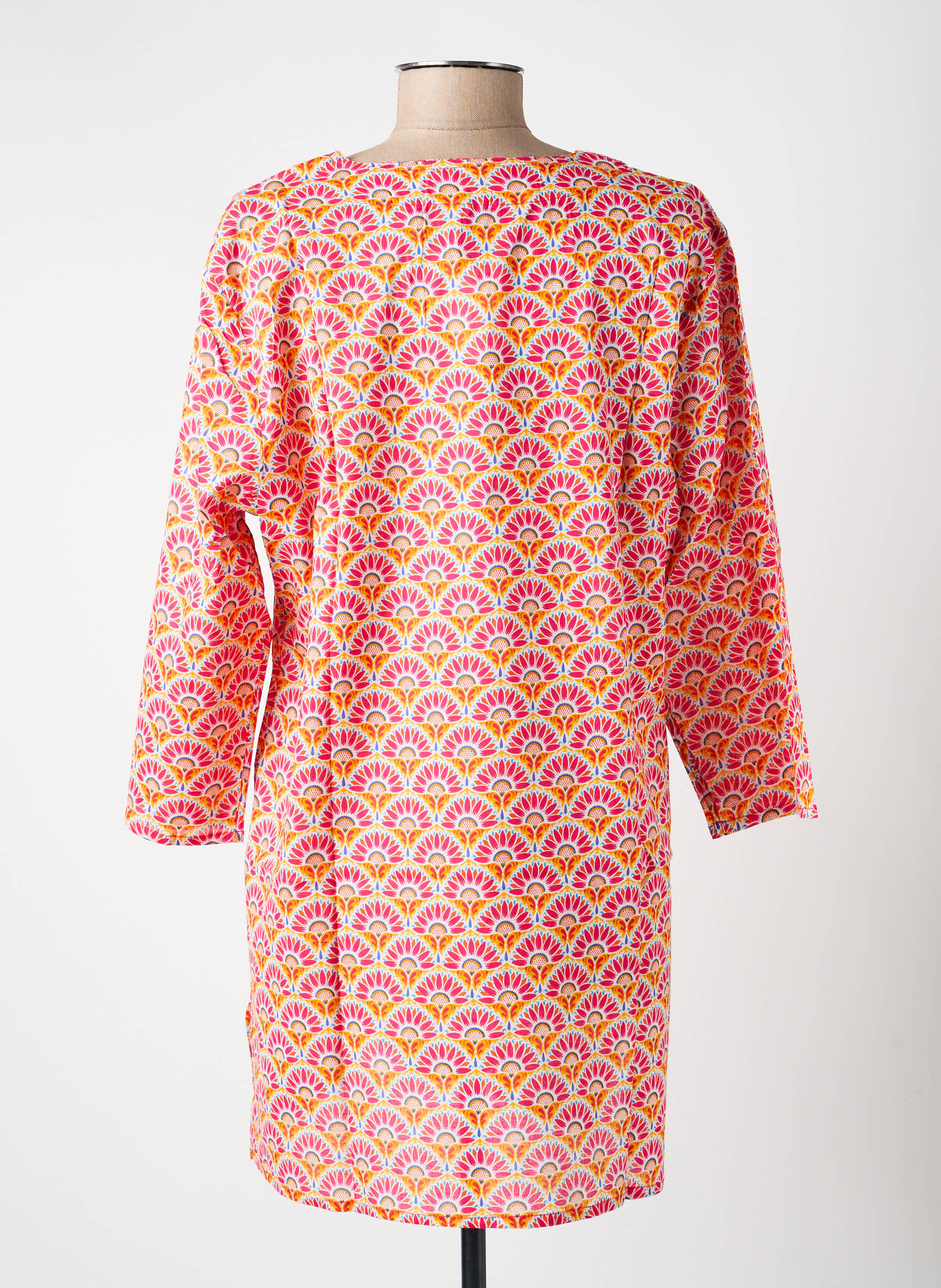 Tunique manches longues col v rose LA FIANCÉE femme