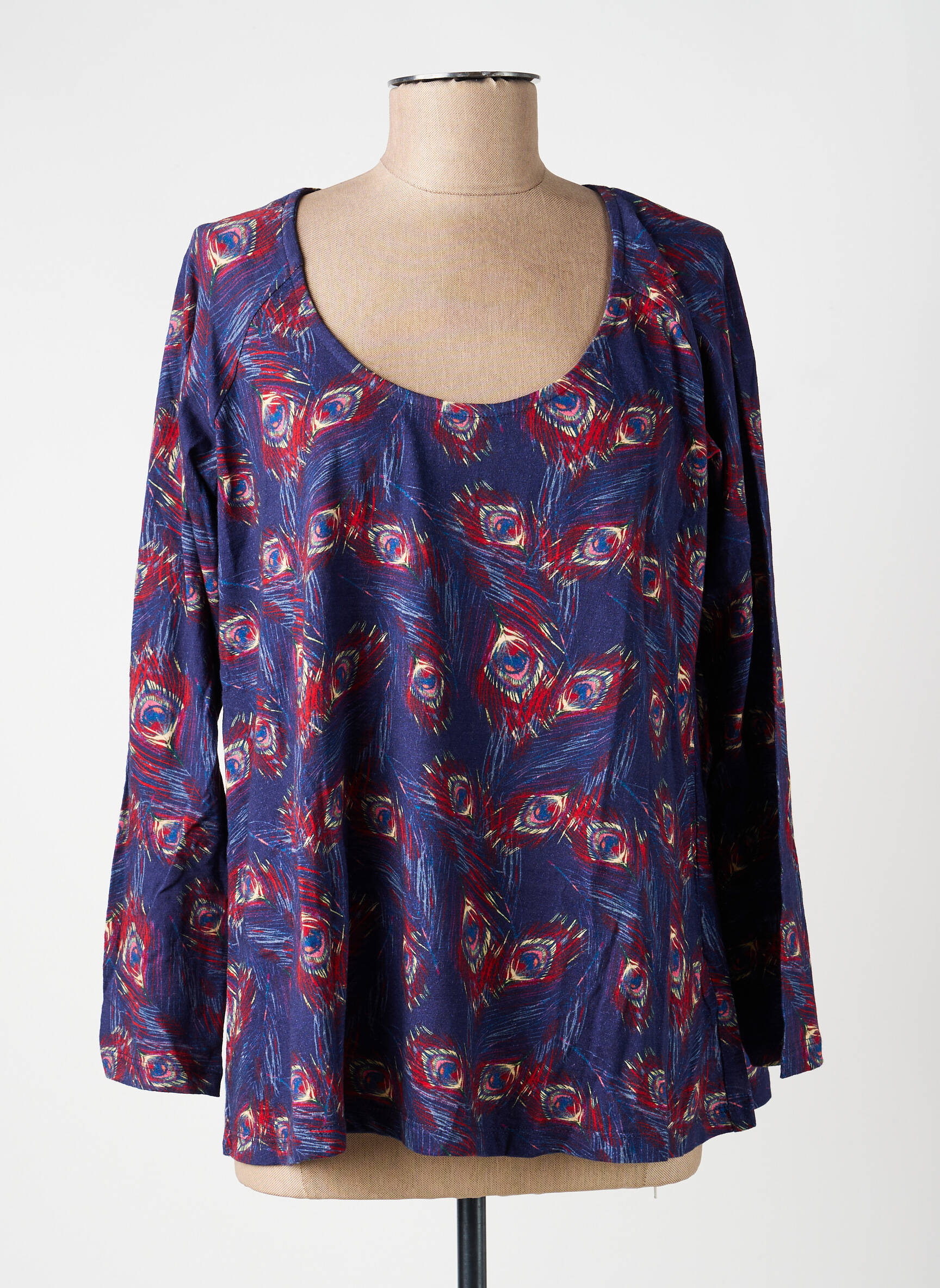 Top tissage jersey manches longues bleu LA FIANCÉE femme