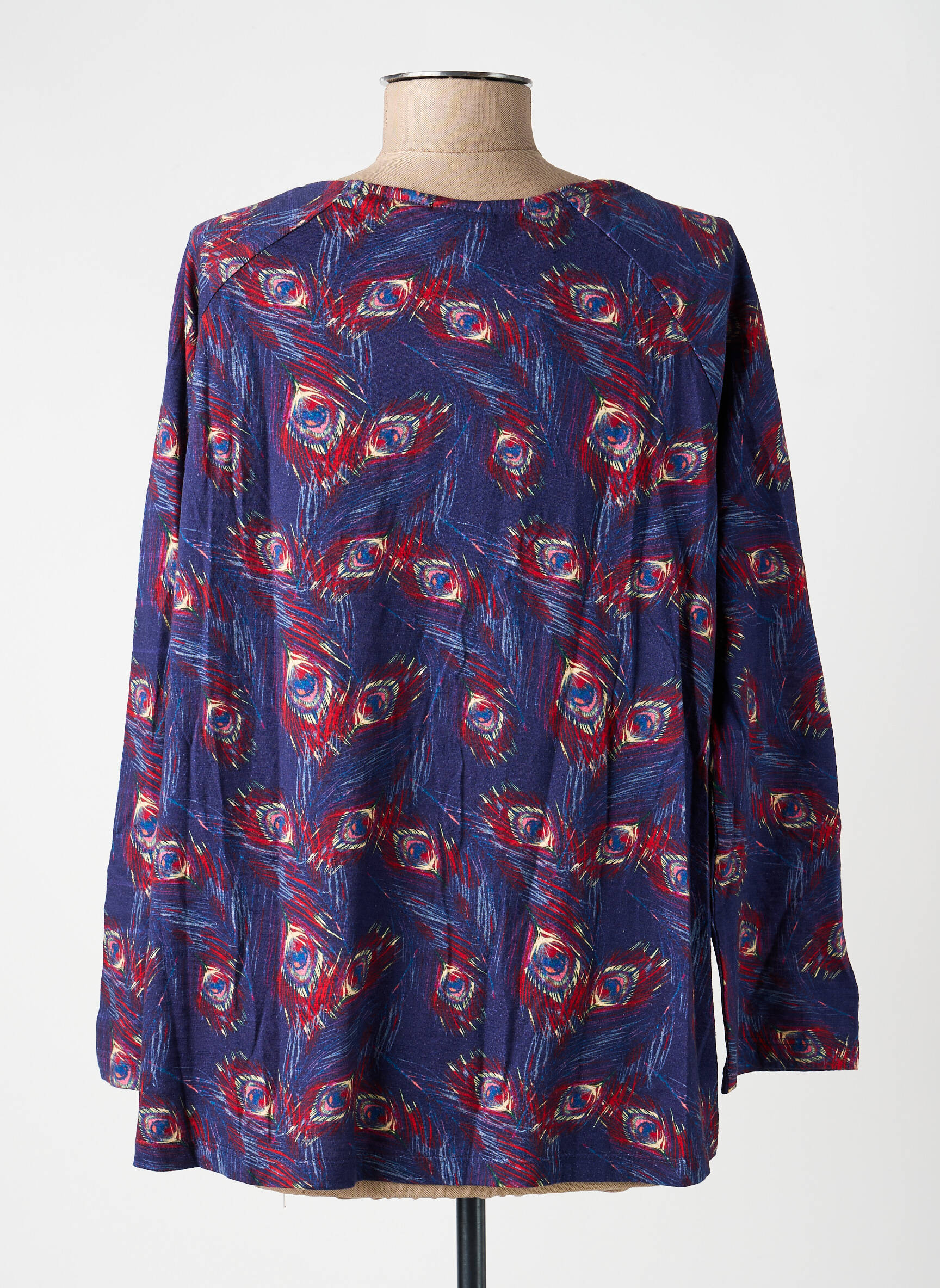 Top tissage jersey manches longues bleu LA FIANCÉE femme