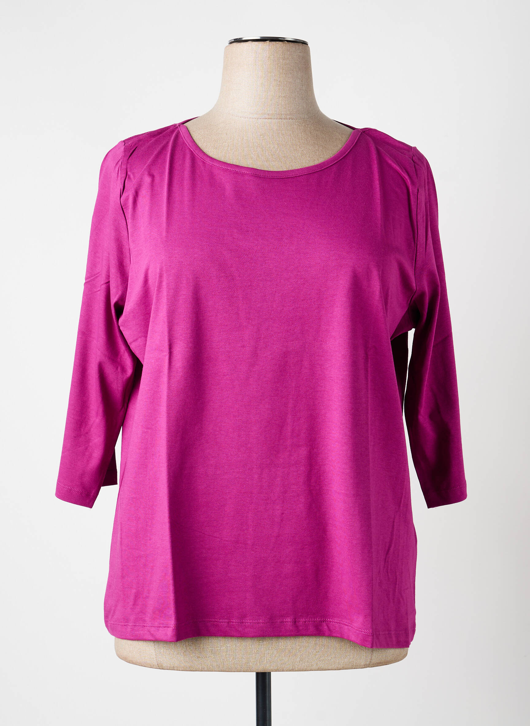 Top tissage jersey manches 3/4 violet LA FIANCÉE femme
