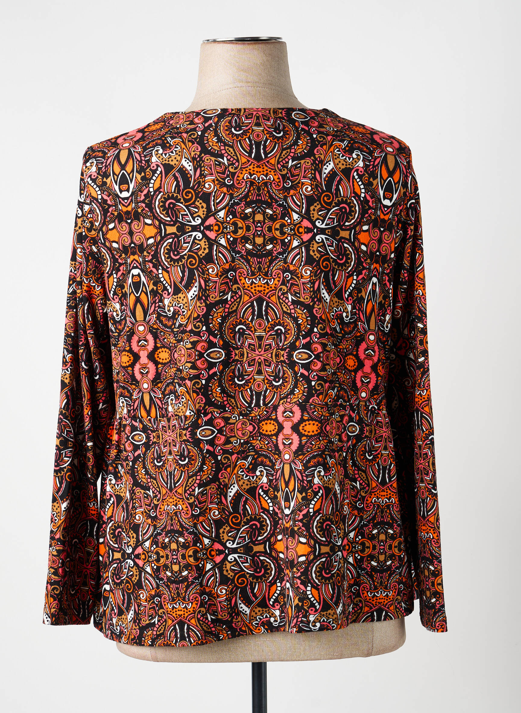 Blouse imprimé fantaisie manches longues marron LA FIANCÉE femme