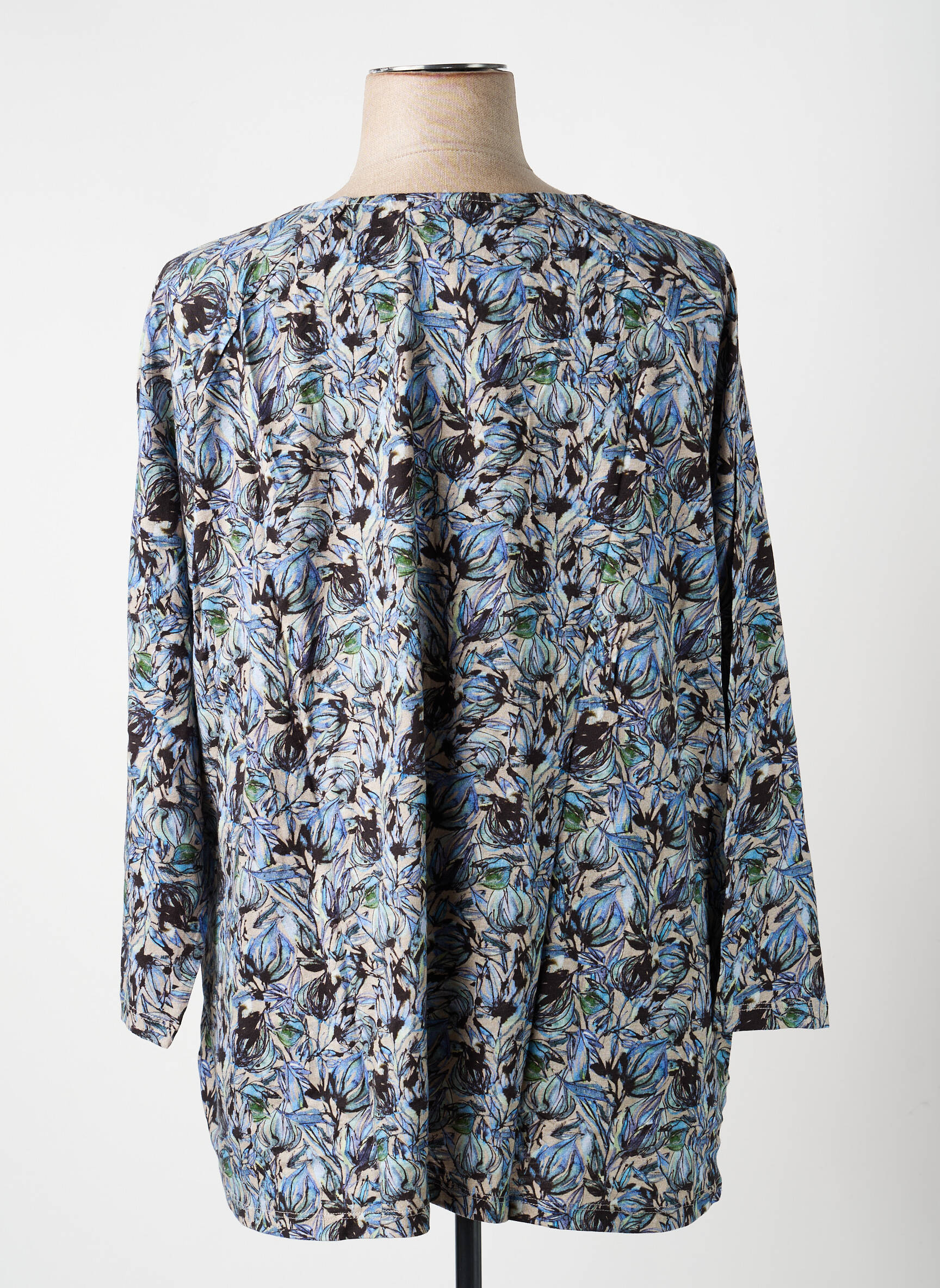 Top tissage jersey manches longues bleu LA FIANCÉE femme