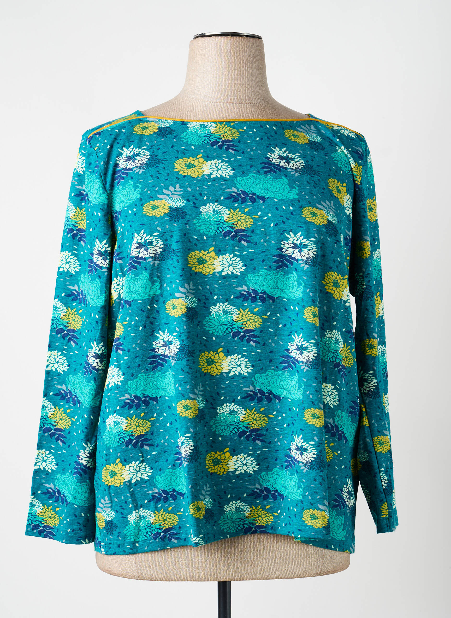 Top tissage jersey manches longues vert LA FIANCÉE femme