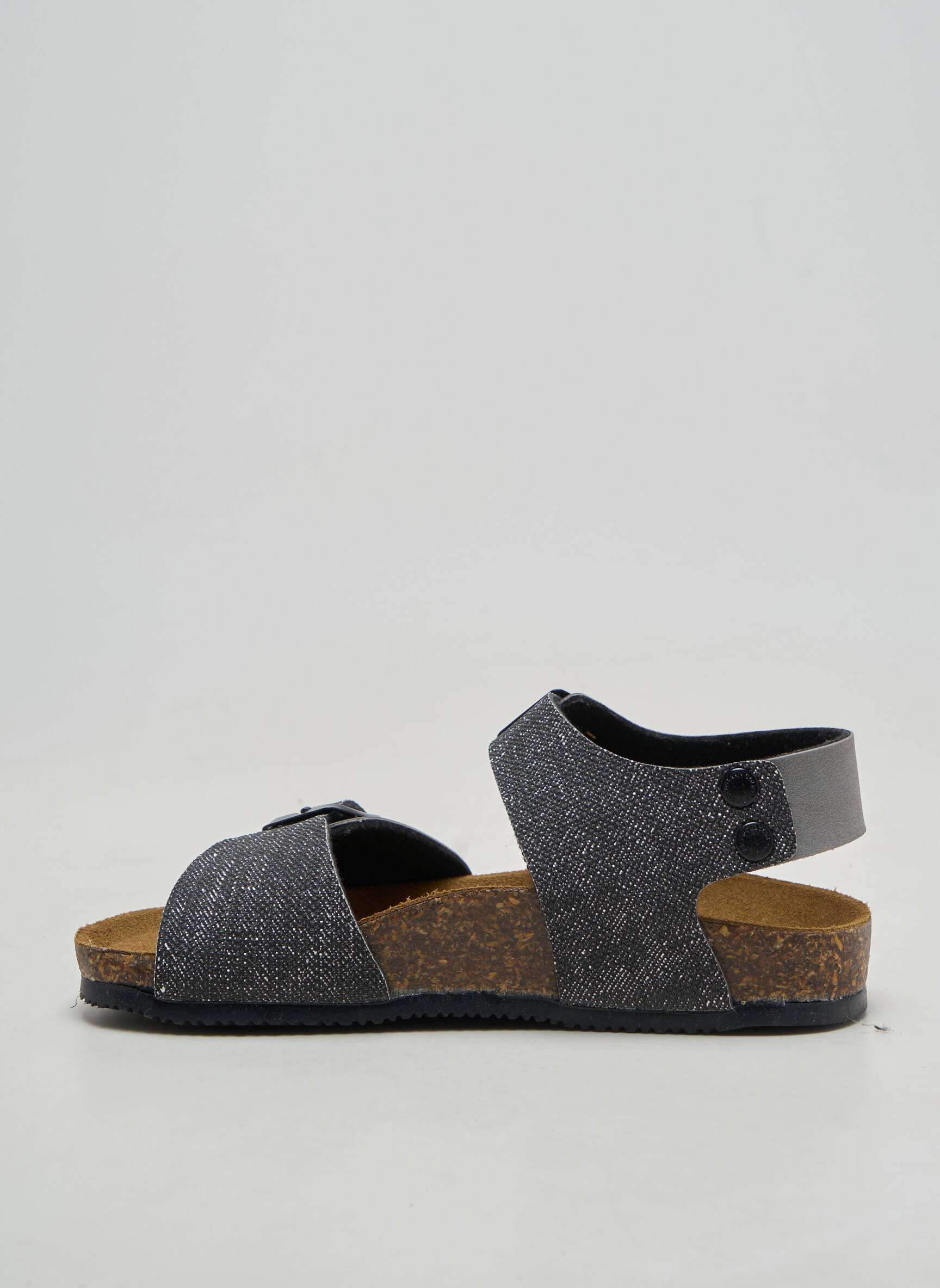 Sandales/nu pieds nubuck bout rond gris GOLDSTAR garçon