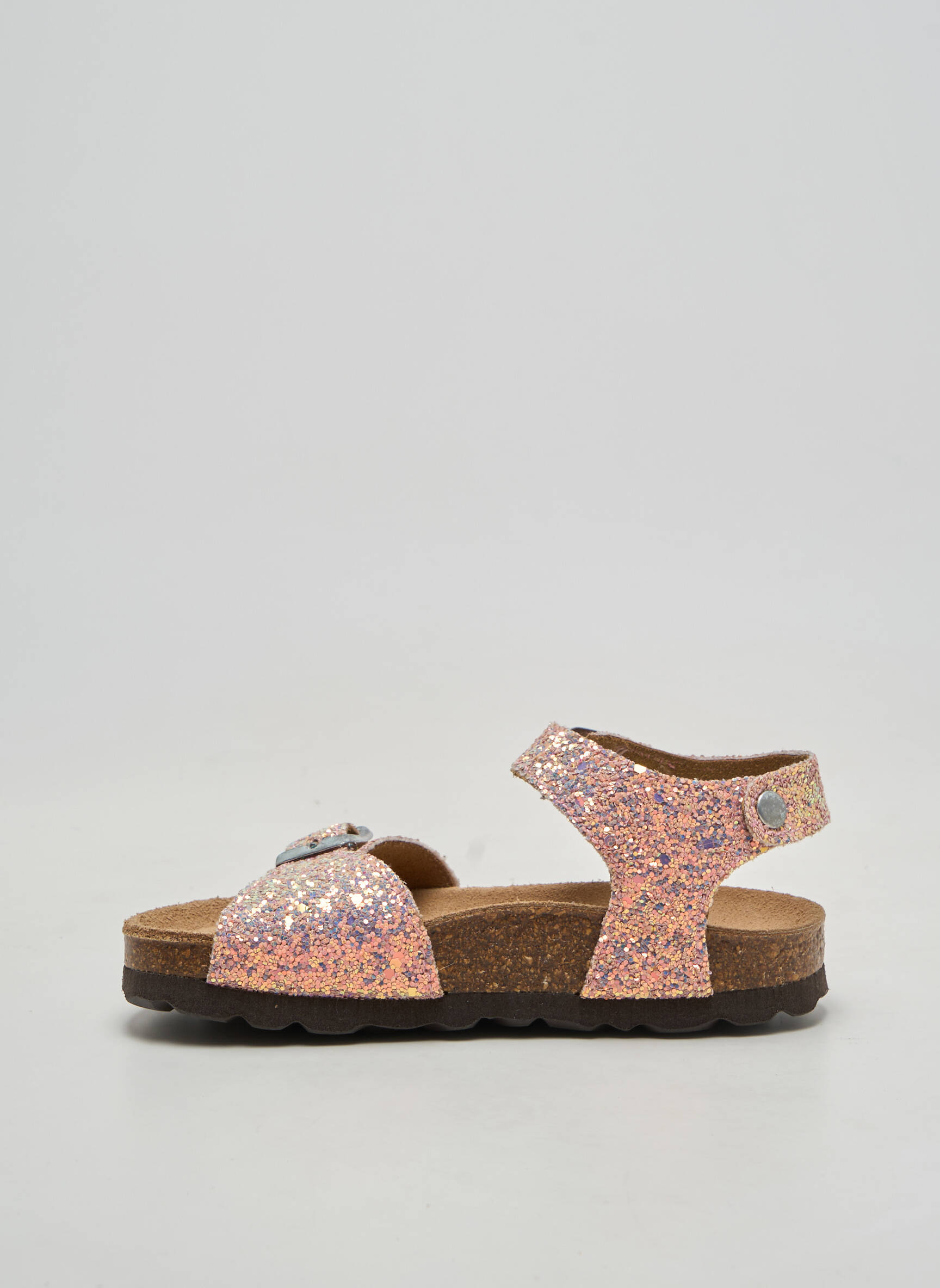 Sandales/nu pieds bout rond bout rond rose REQINS fille