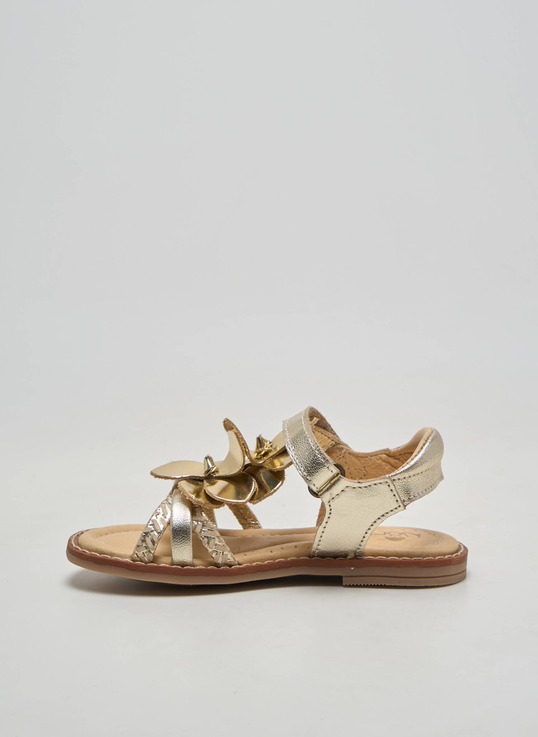 Sandales/nu pieds bout rond chiquet or NÖRVIK fille