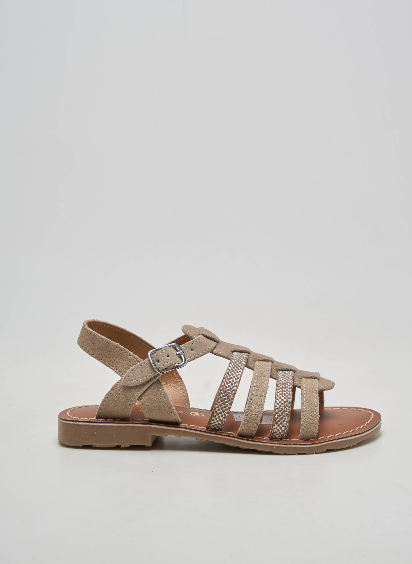 Sandales/nu pieds bout rond chiquet beige L'ATELIER TROPÉZIEN fille