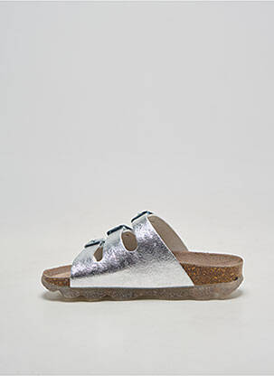 Mules/sabots tissage satiné bout rond argent SUPERFIT fille