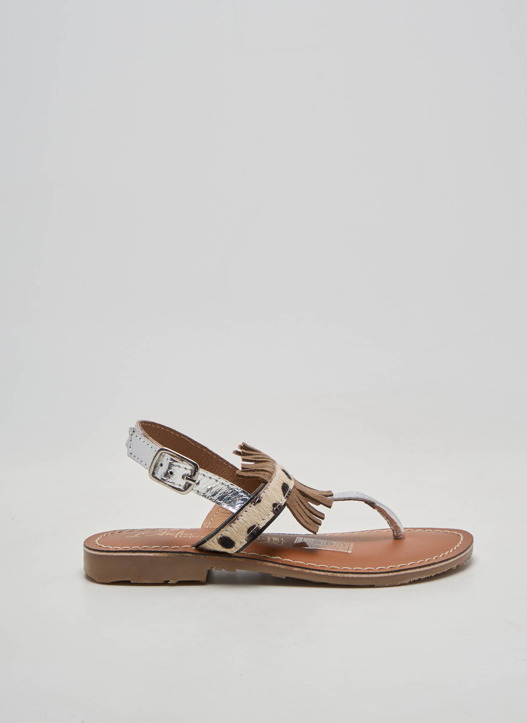 Sandales/nu pieds bout rond chiquet argent L'ATELIER TROPÉZIEN fille