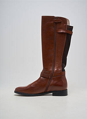 Bottes matière lisse talon plat jusqu'à 3cm marron ACEBOS femme