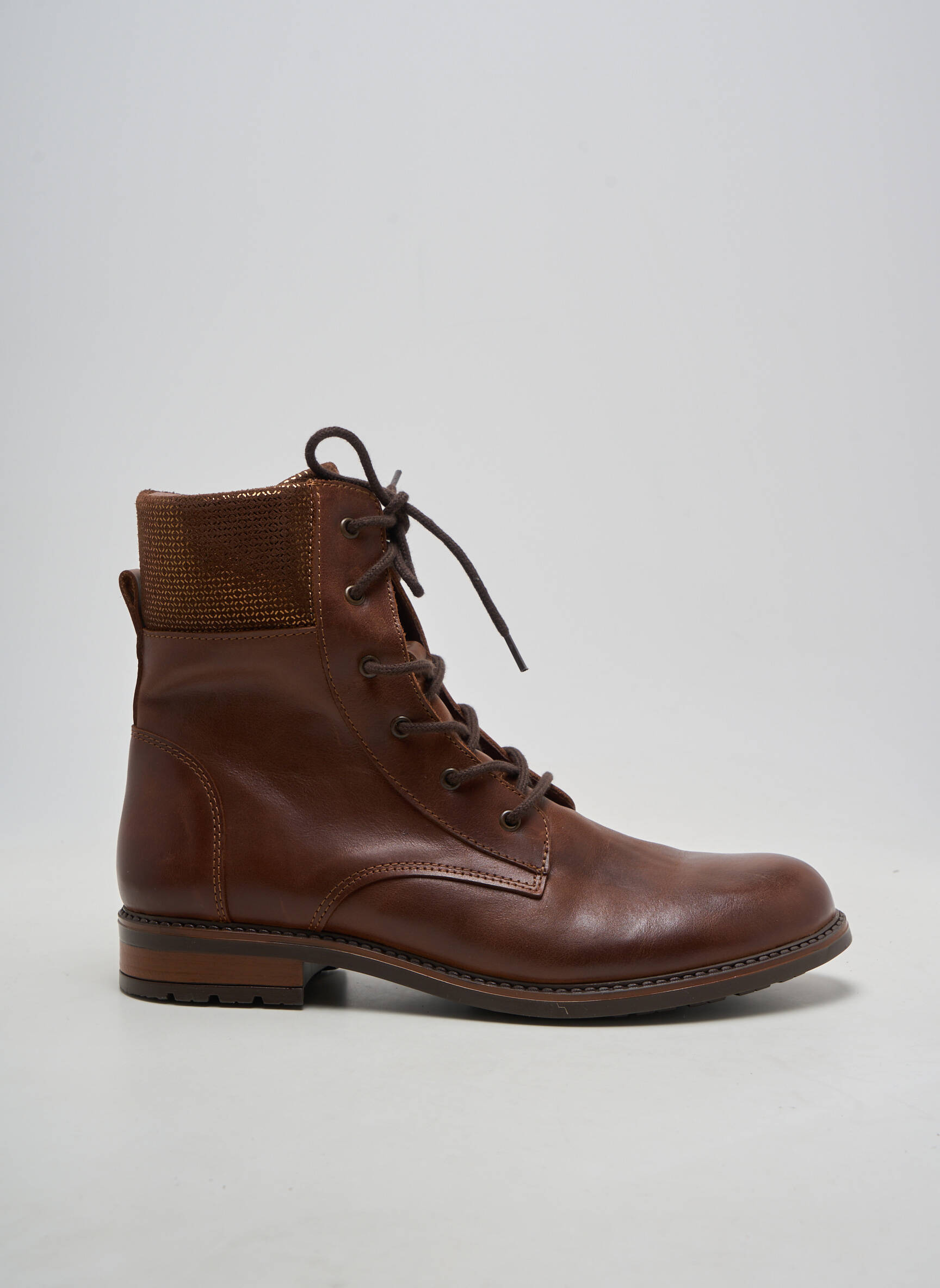 Bottines/boots matière lisse talon plat jusqu'à 3cm marron BELLAMY femme