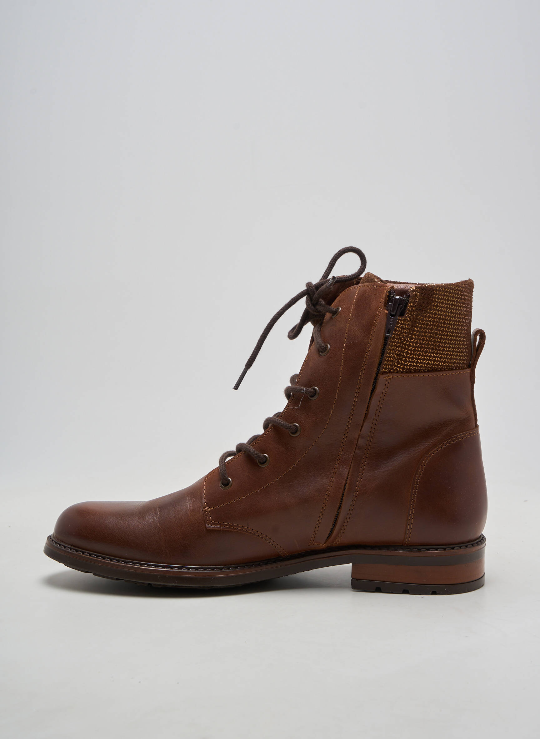 Bottines/boots matière lisse talon plat jusqu'à 3cm marron BELLAMY femme